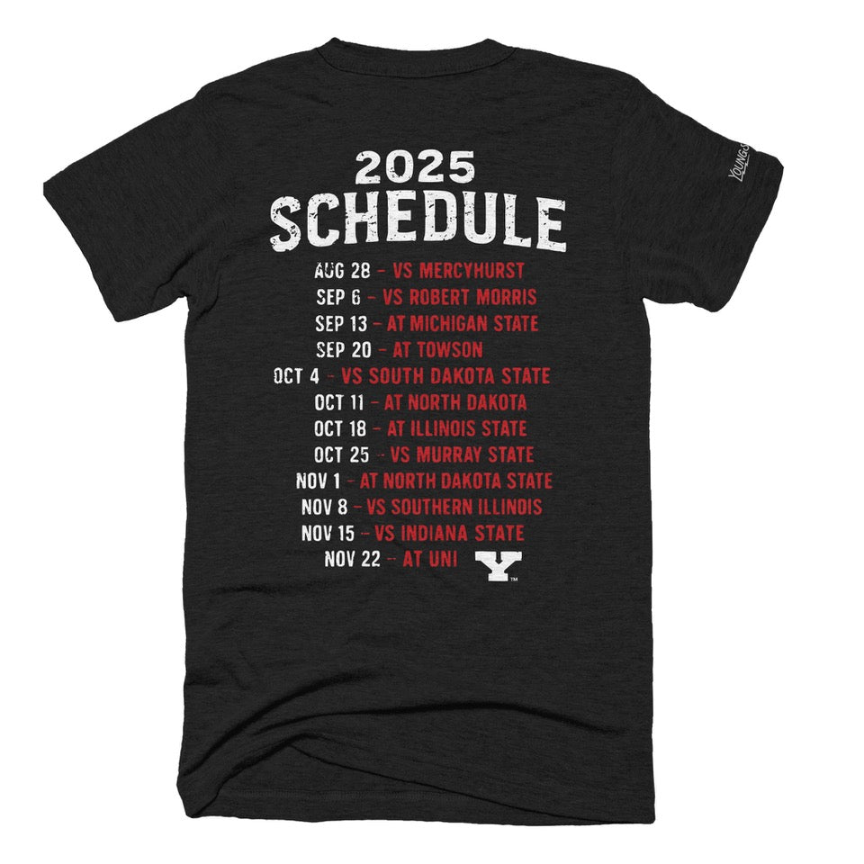 YSU Football 2025 Schedule Tee