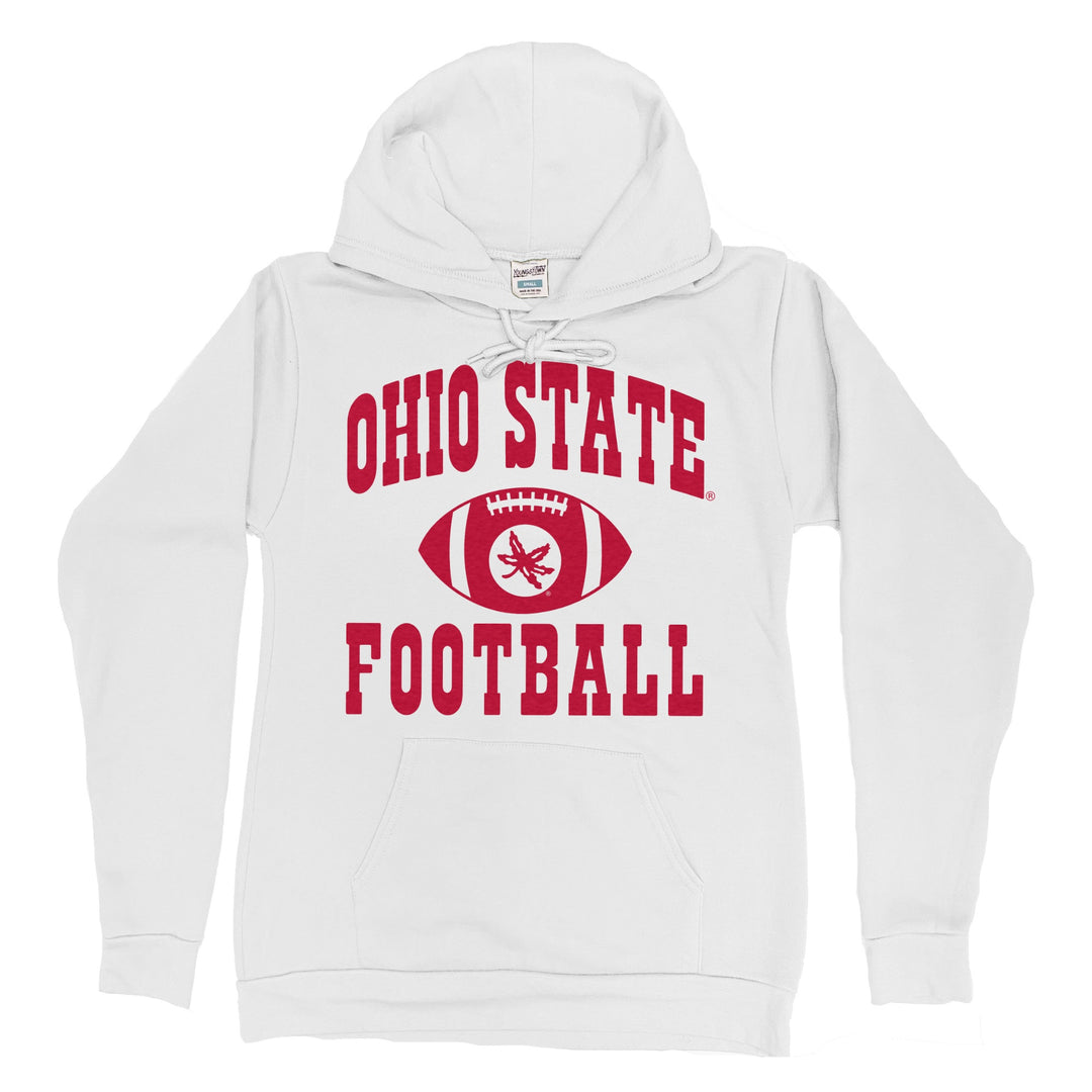 Ohio State Football Hoodie in White by Youngstown Clothing Co.
