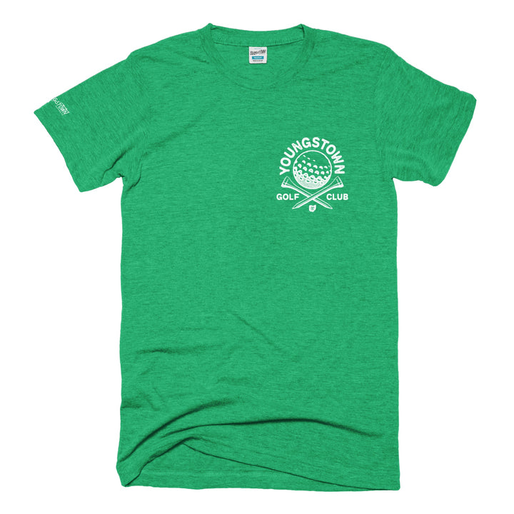 Youngstown Golf Club Pocket tee in Heather Green by Youngstown Clothing Co.