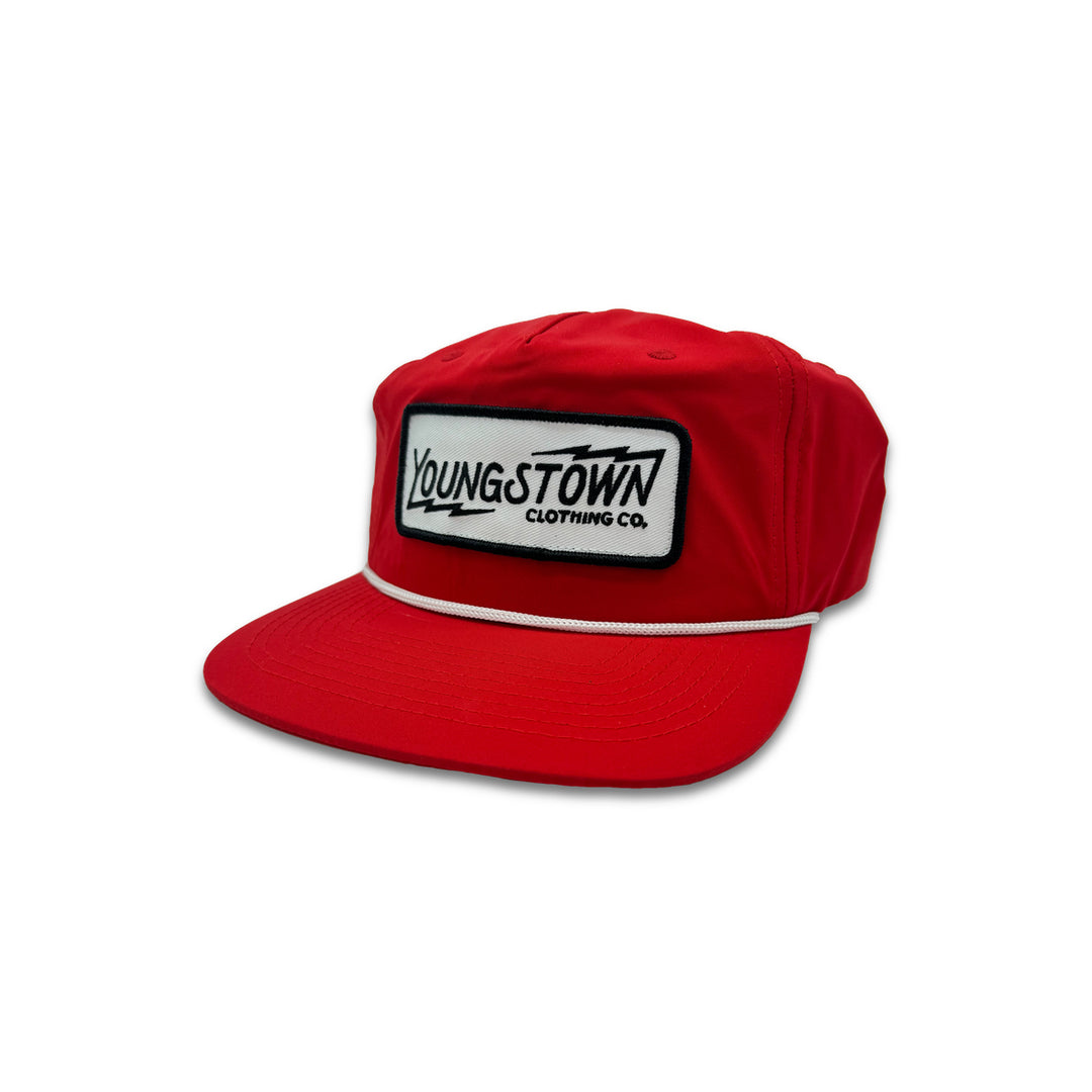 YCC Rope Snapback Hat in Red by Youngstown Clothing Co.