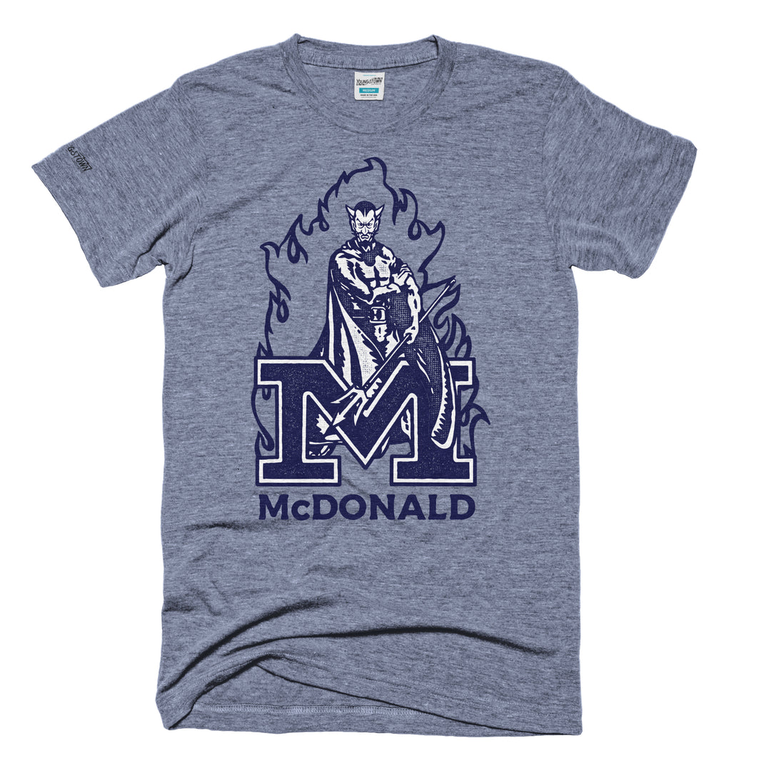 McDonald Blue Devils (Grey) tee in Heather Gray by Youngstown Clothing Co.