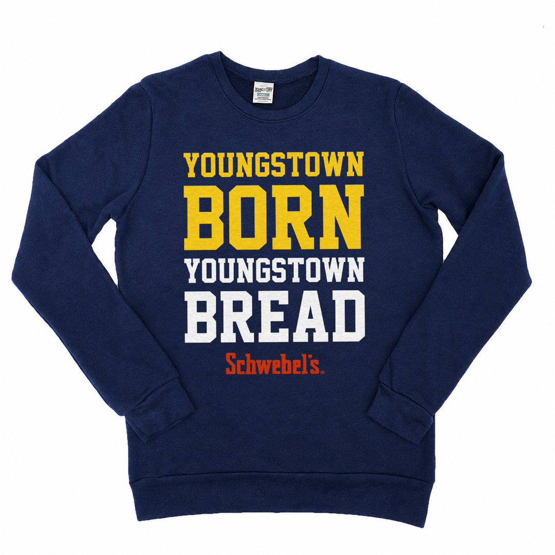 Schwebel’s Youngstown Born Youngstown Bread Sweatshirt in Heather Navy by Youngstown Clothing Co.