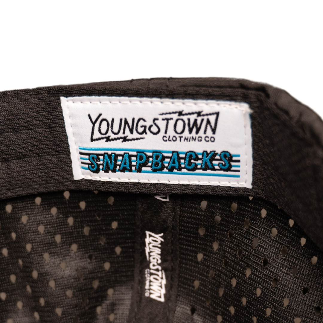 YSU Block Y Performance Snapback Hat (Black), view 3 by Youngstown Clothing Co.