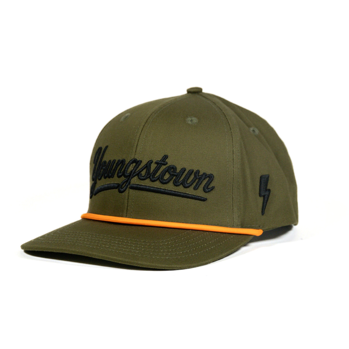 Script Youngstown Snapback hat, view 15 by Youngstown Clothing Co.