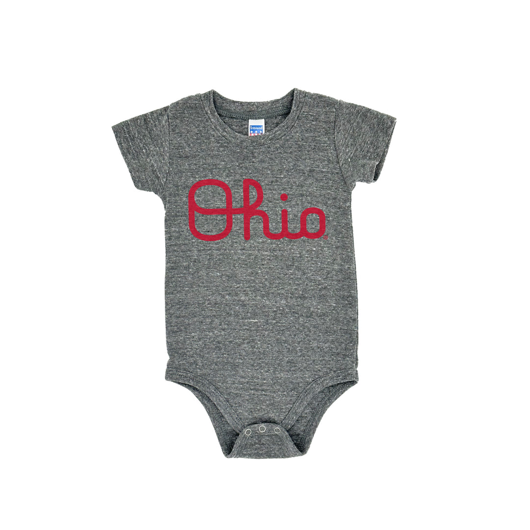 Script Ohio Onesie (Gray) by Youngstown Clothing Co.
