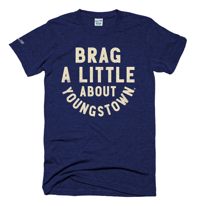 Brag A Little About Youngstown tee in Heather Navy by Youngstown Clothing Co.