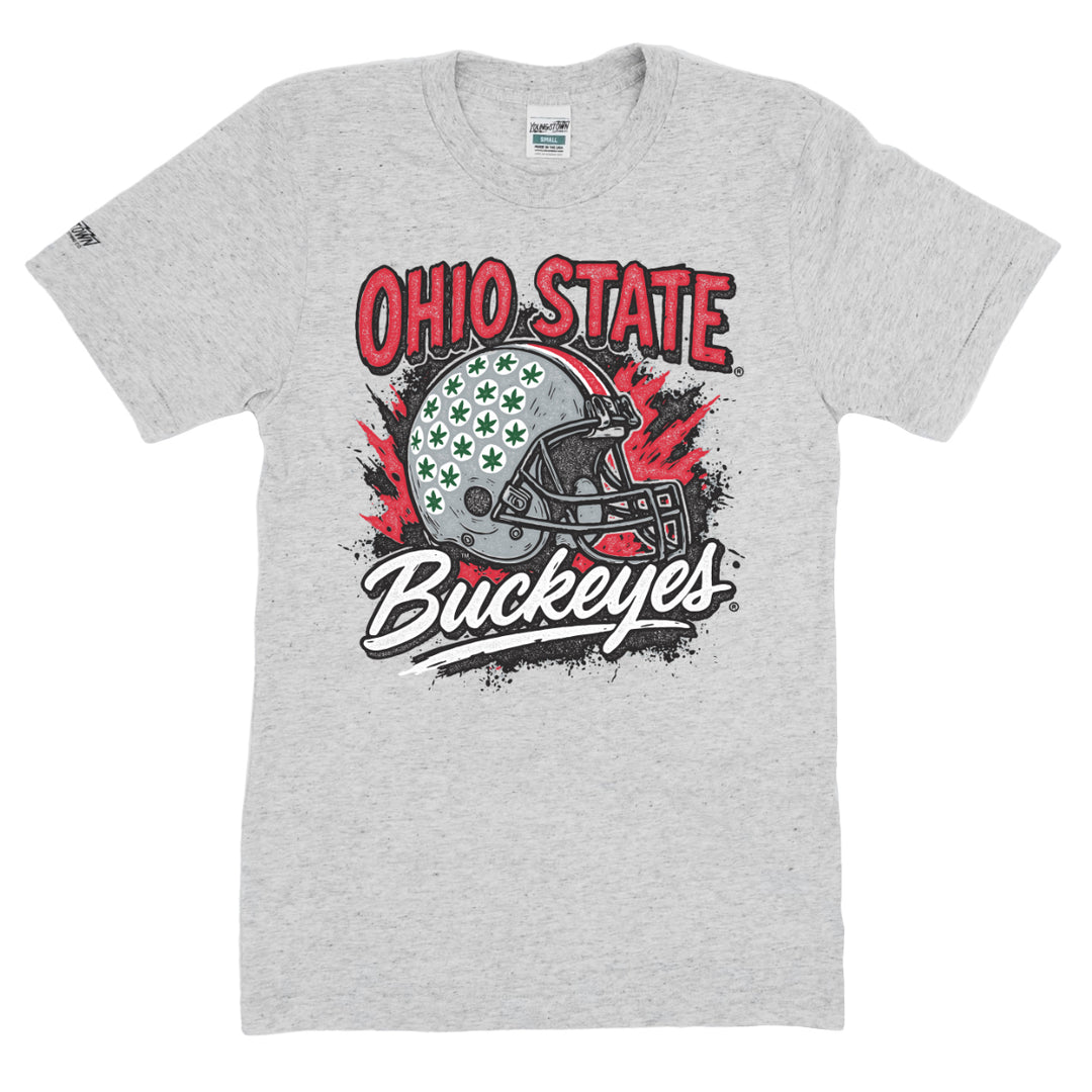 Ohio State Buckeyes Splash tee in Heather Ash by Youngstown Clothing Co.