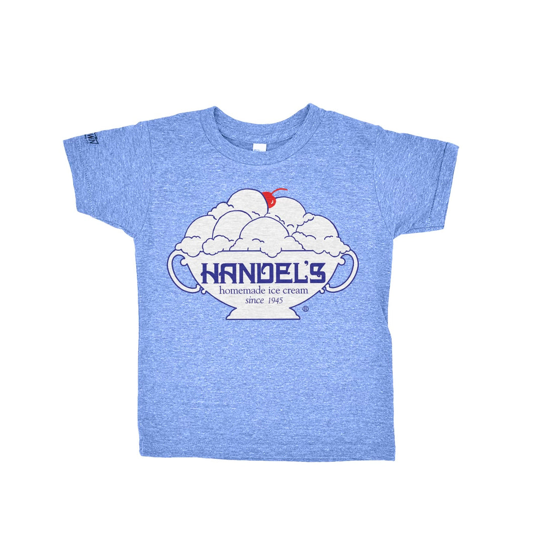 Handel's Logo Kids kids tee in Heather Light Blue by Youngstown Clothing Co.