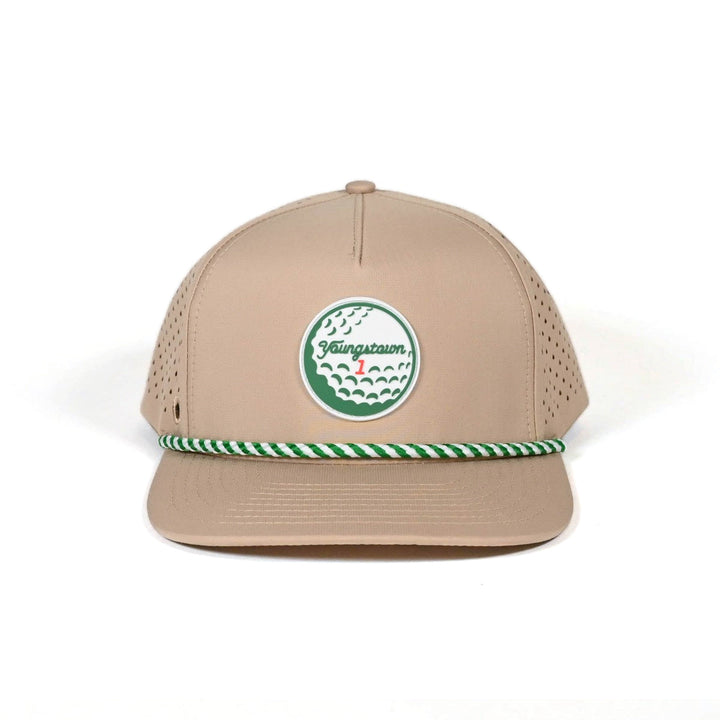 Yo V1x Golf Performance Snapback Hat in Khaki by Youngstown Clothing Co.