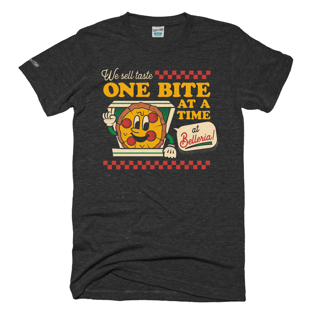 Belleria One Bite at a Time tee in Heather Black by Youngstown Clothing Co.