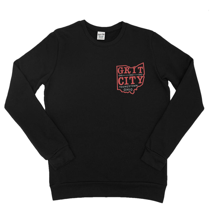Grit Ohio Sweatshirt in Black by Youngstown Clothing Co.
