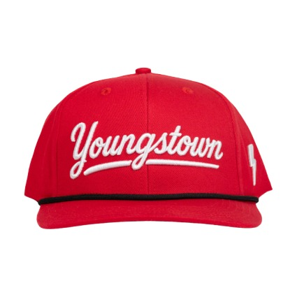 Script Youngstown Snapback hat in Red by Youngstown Clothing Co.