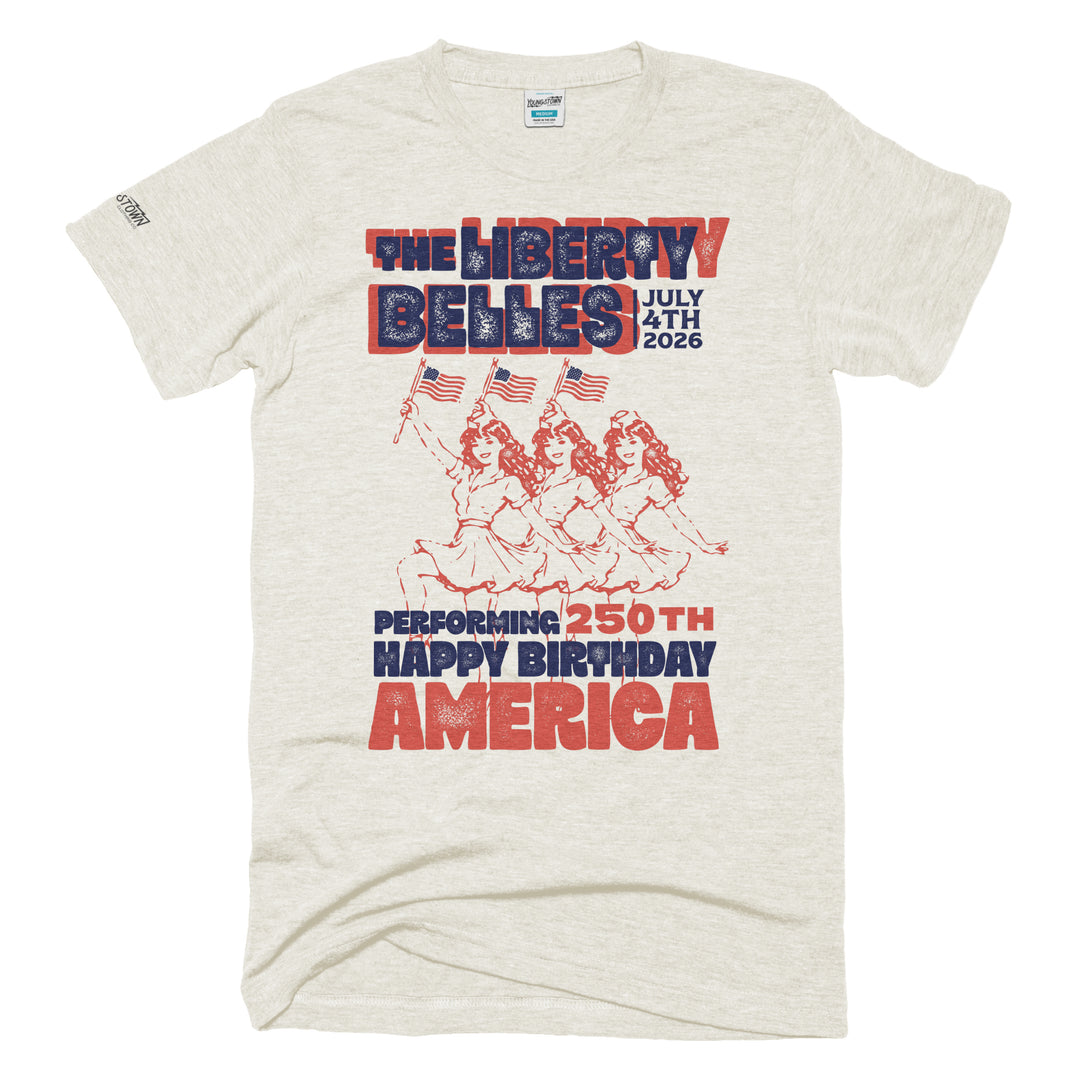 The Liberty Belles tee in Heather Oatmeal by Youngstown Clothing Co.