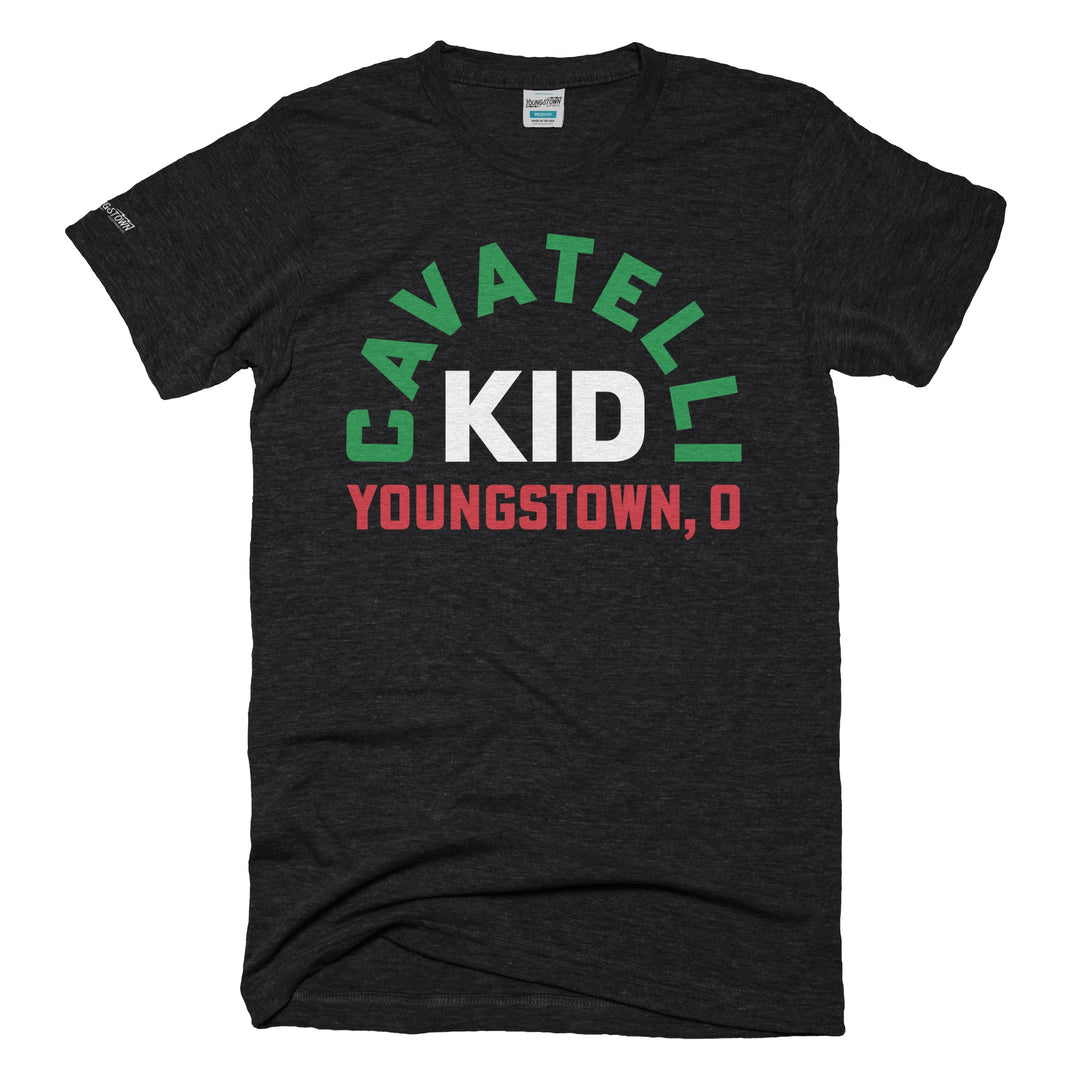 Cavatelli Kid tee in Heather Black by Youngstown Clothing Co.
