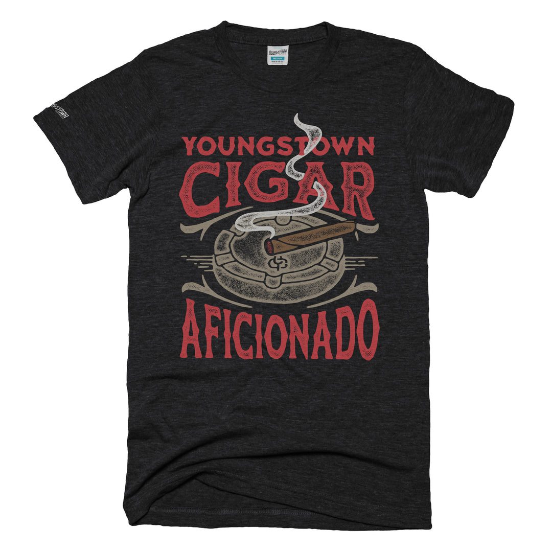 Cigar Aficionado tee in Heather Black by Youngstown Clothing Co.