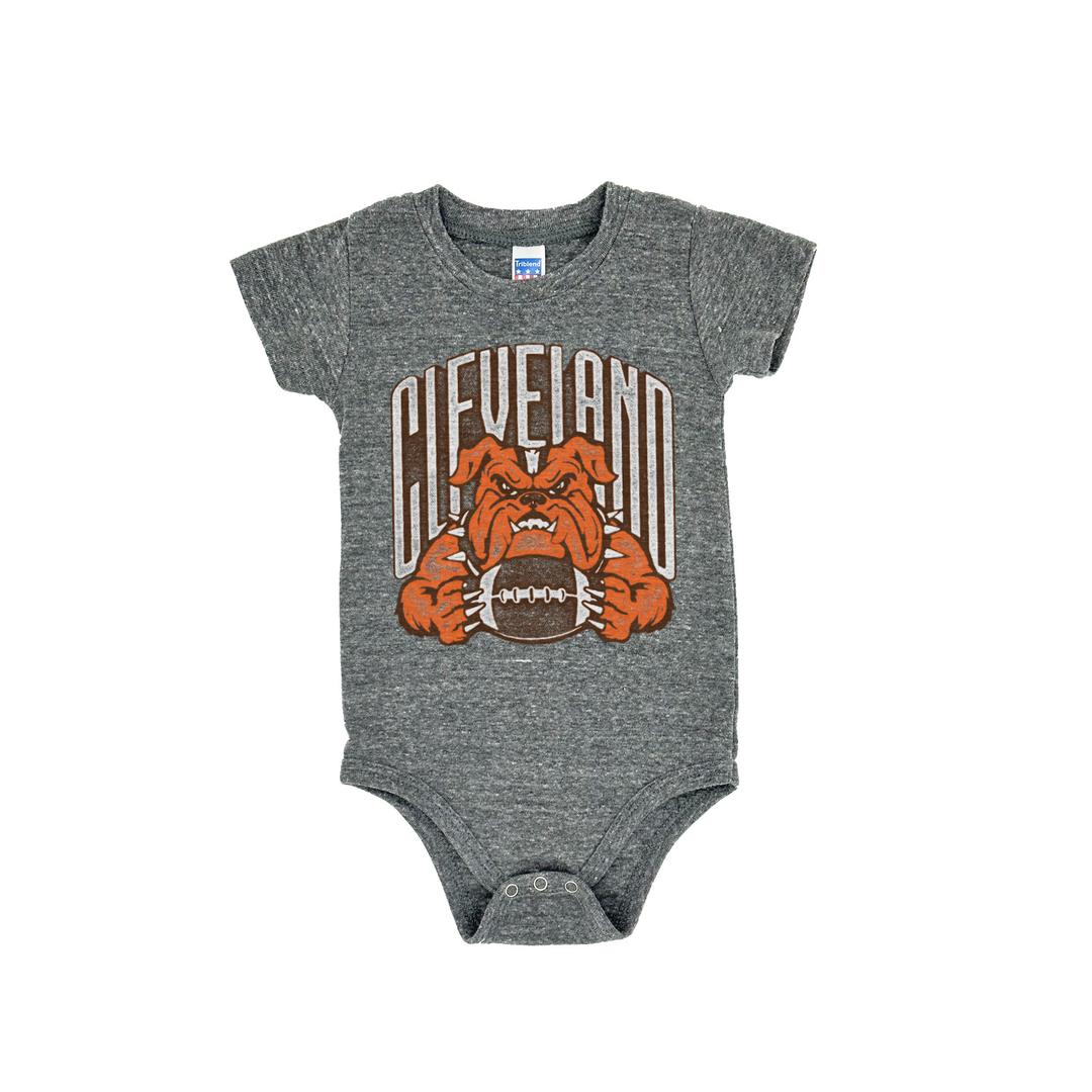 Onesie Cleveland Dawg in Heather Gray by Youngstown Clothing Co.