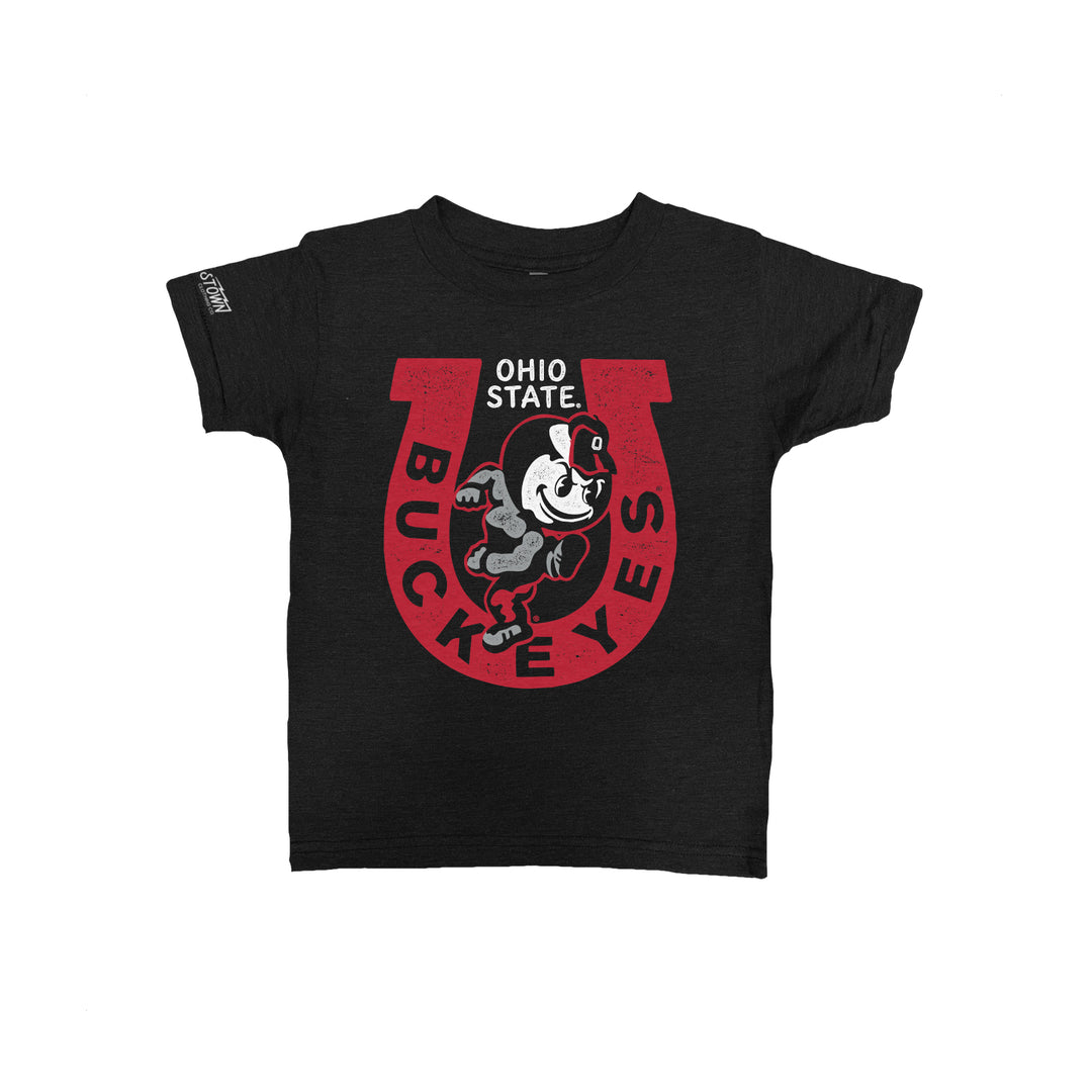 OSU Horseshoe Heritage Brutus Kids kids tee in Heather Black by Youngstown Clothing Co.