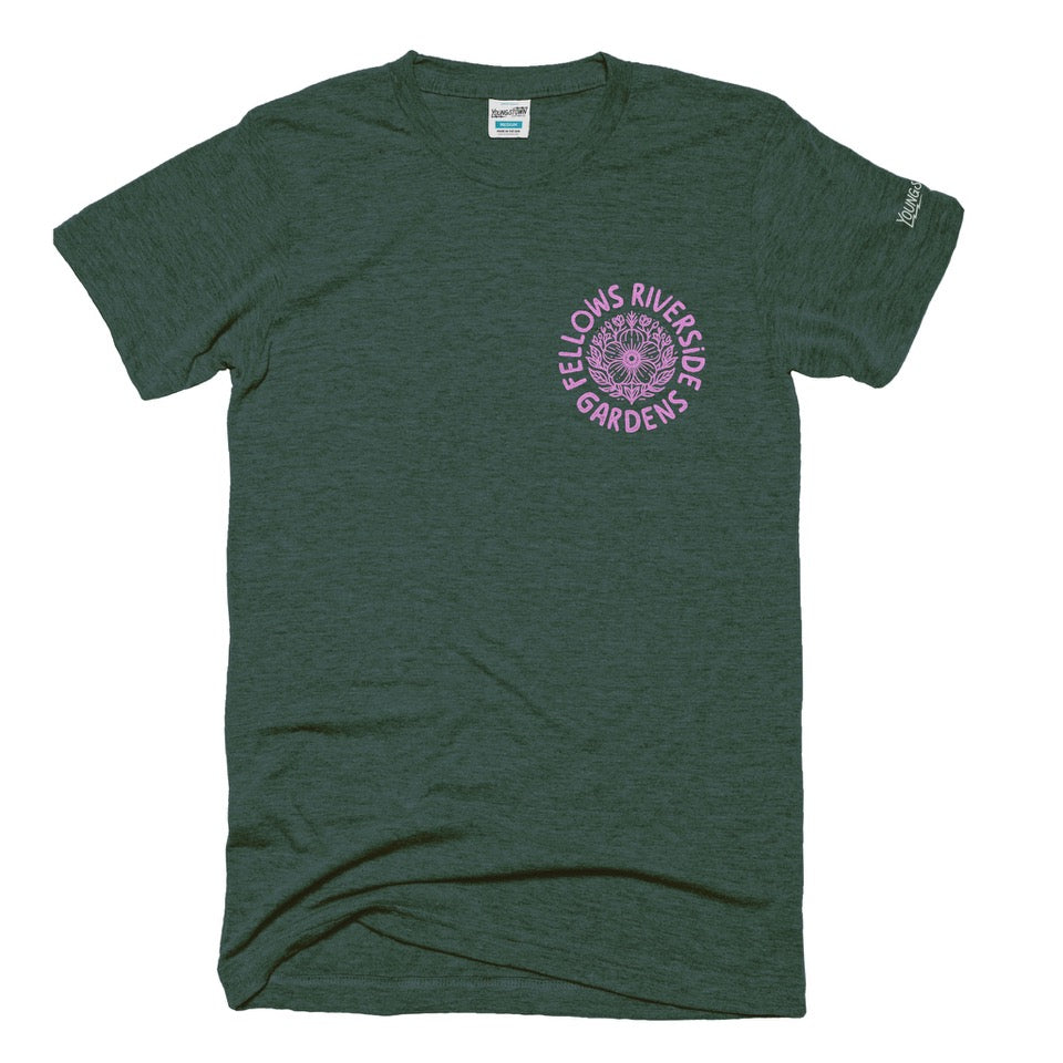 Mill Creek Park Fellows Riverside Gardens tee in Heather Forest Green by Youngstown Clothing Co.