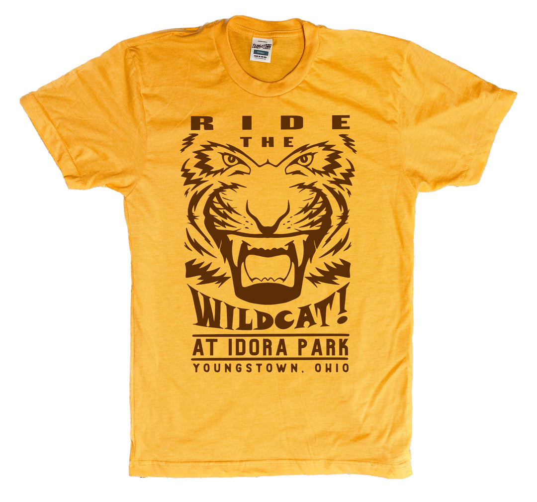 Idora Park Ride the Wildcat tee in Heather Gold by Youngstown Clothing Co.