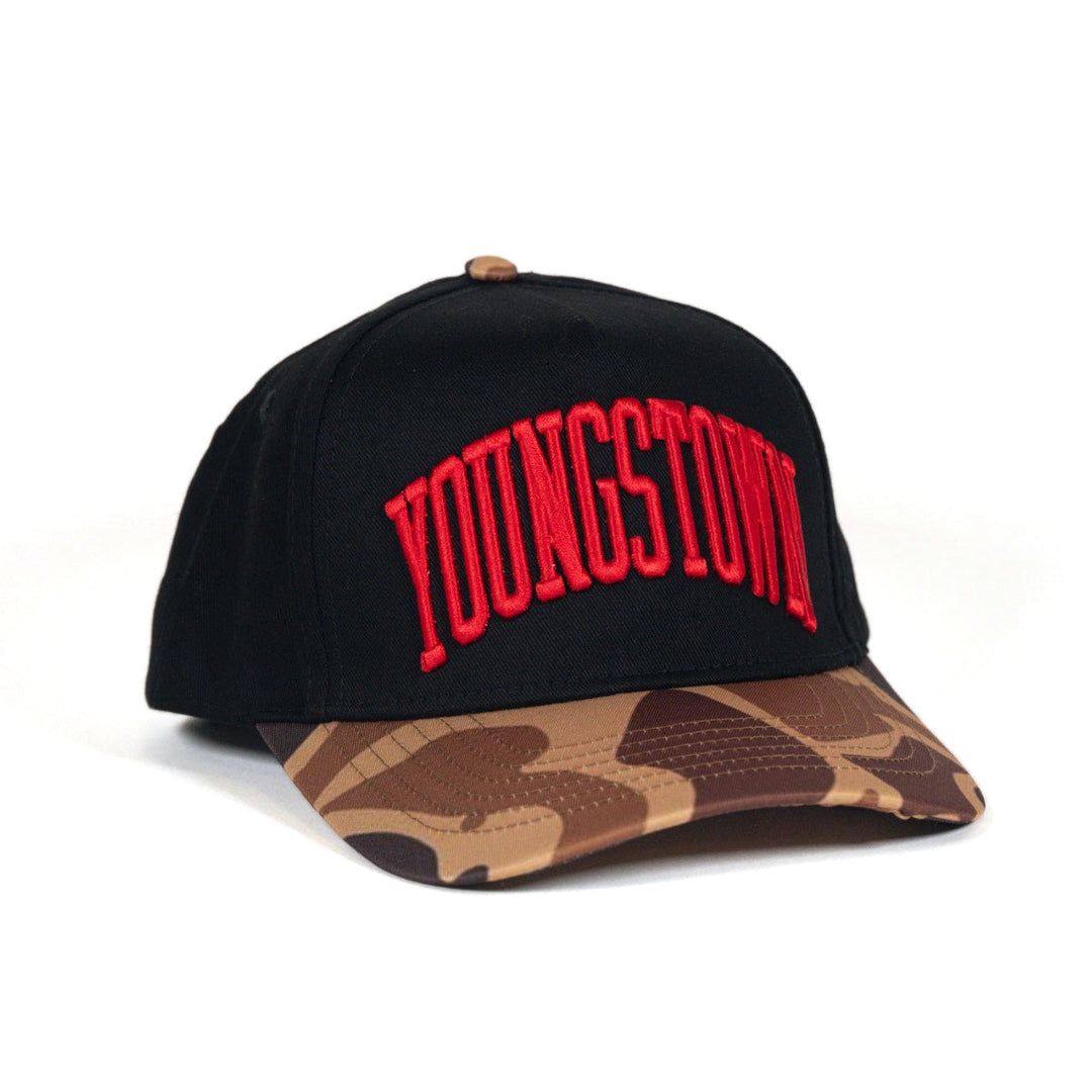 Arched Youngstown Vintage Snapback hat, view 7 by Youngstown Clothing Co.
