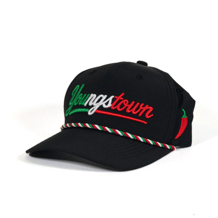 Youngstown Italian Script Vintage Snapback hat, view 2 by Youngstown Clothing Co.