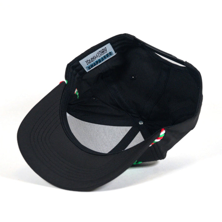 Youngstown Italian Script Vintage Snapback hat, view 3 by Youngstown Clothing Co.