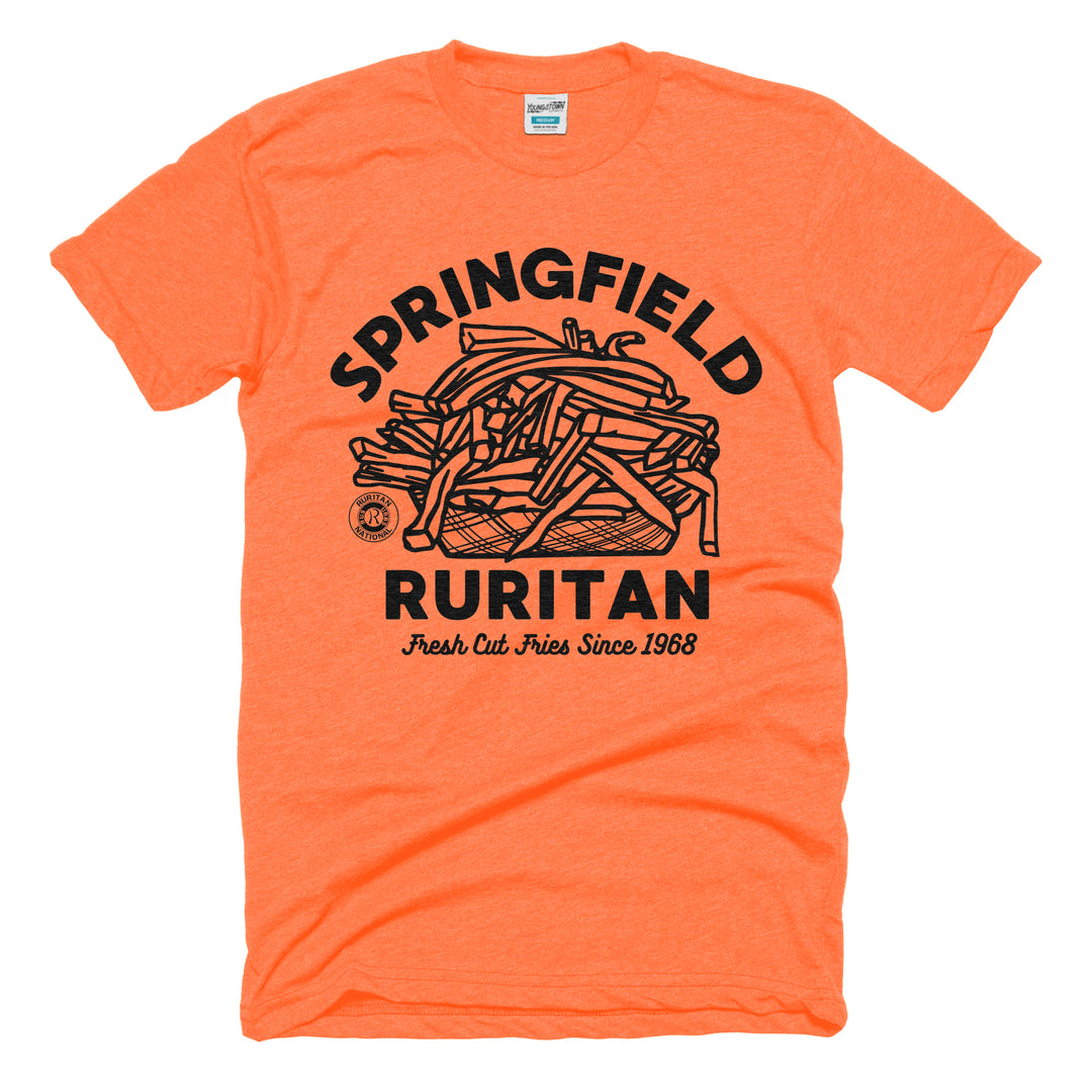 Springfield Ruritan French Fries tee in Heather Orange by Youngstown Clothing Co.