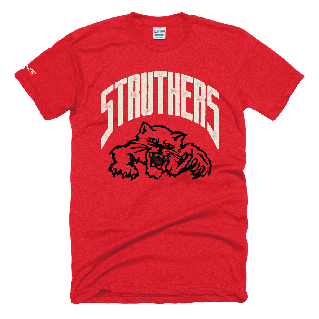 Struthers Vintage Wildcats tee in Heather Red by Youngstown Clothing Co.