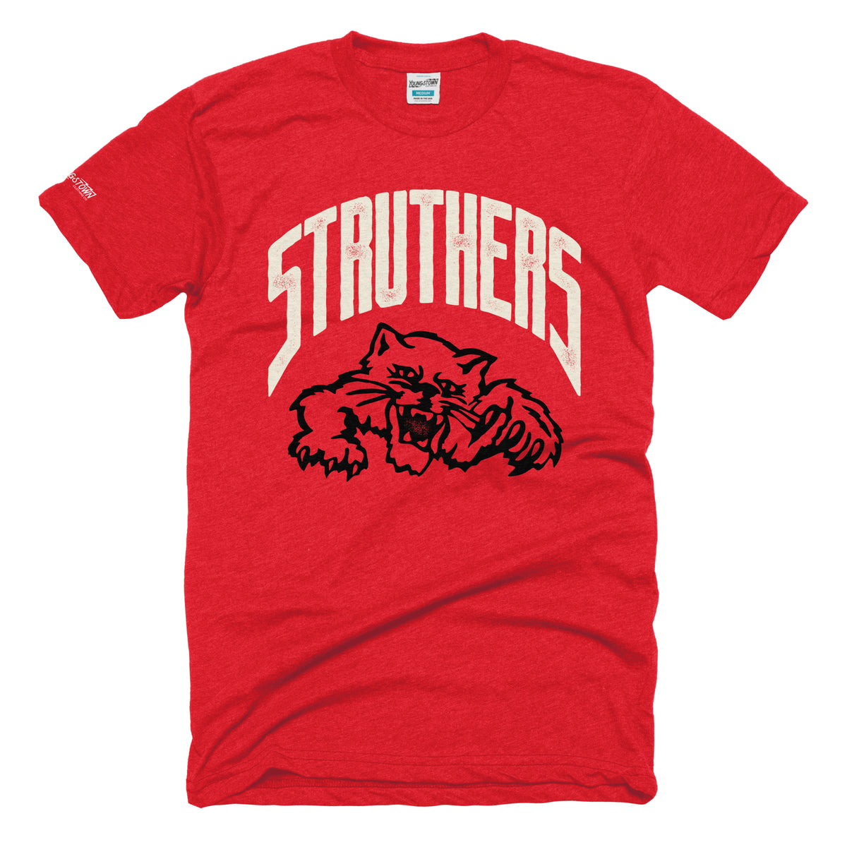 Struthers Vintage Wildcats tee in Heather Red by Youngstown Clothing Co.