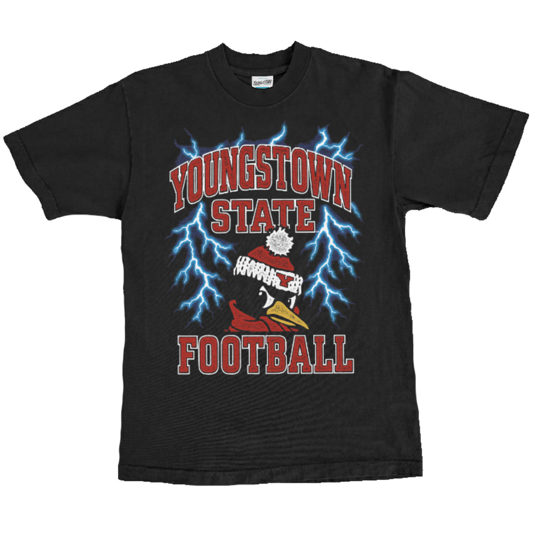 YSU Lightning Heavyweight heavyweight tee in Black by Youngstown Clothing Co.
