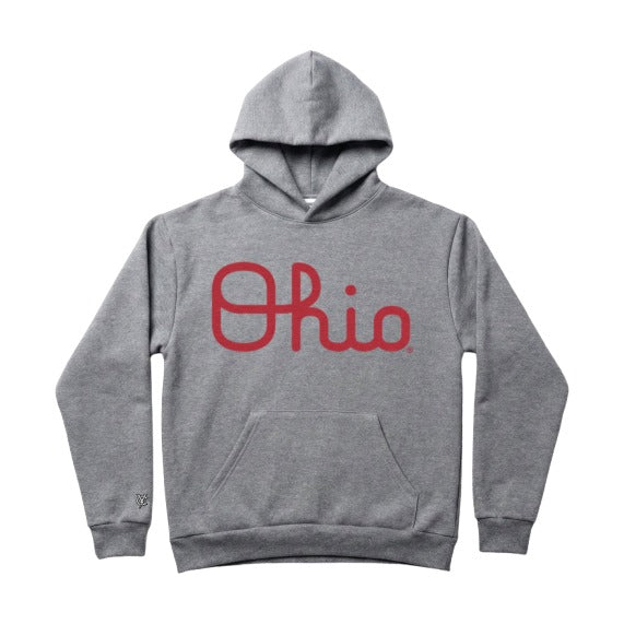 Script Ohio Heavyweight Hoodie in Heather Gray by Youngstown Clothing Co.