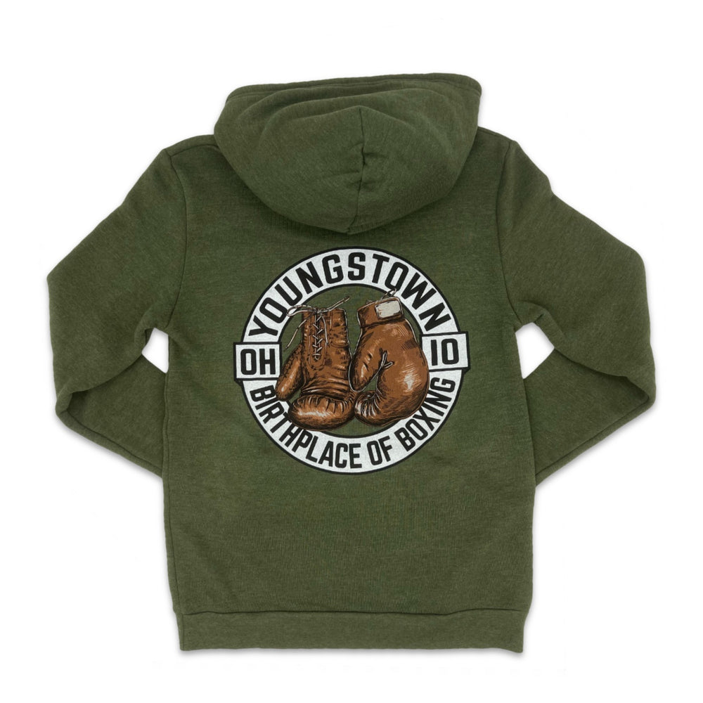 Birthplace of Boxing Hoodie, view 2 by Youngstown Clothing Co.
