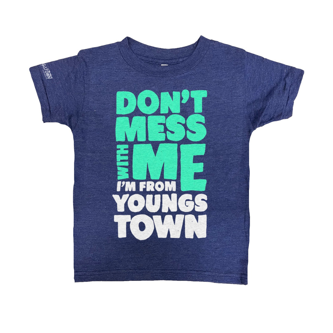 I’m from Youngstown Kids kids tee in Heather Navy by Youngstown Clothing Co.
