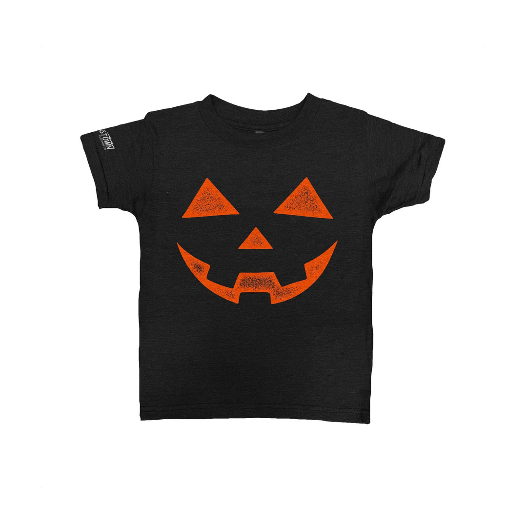 Jack O' Lantern (Team Treat) Kids kids tee in Heather Black by Youngstown Clothing Co.