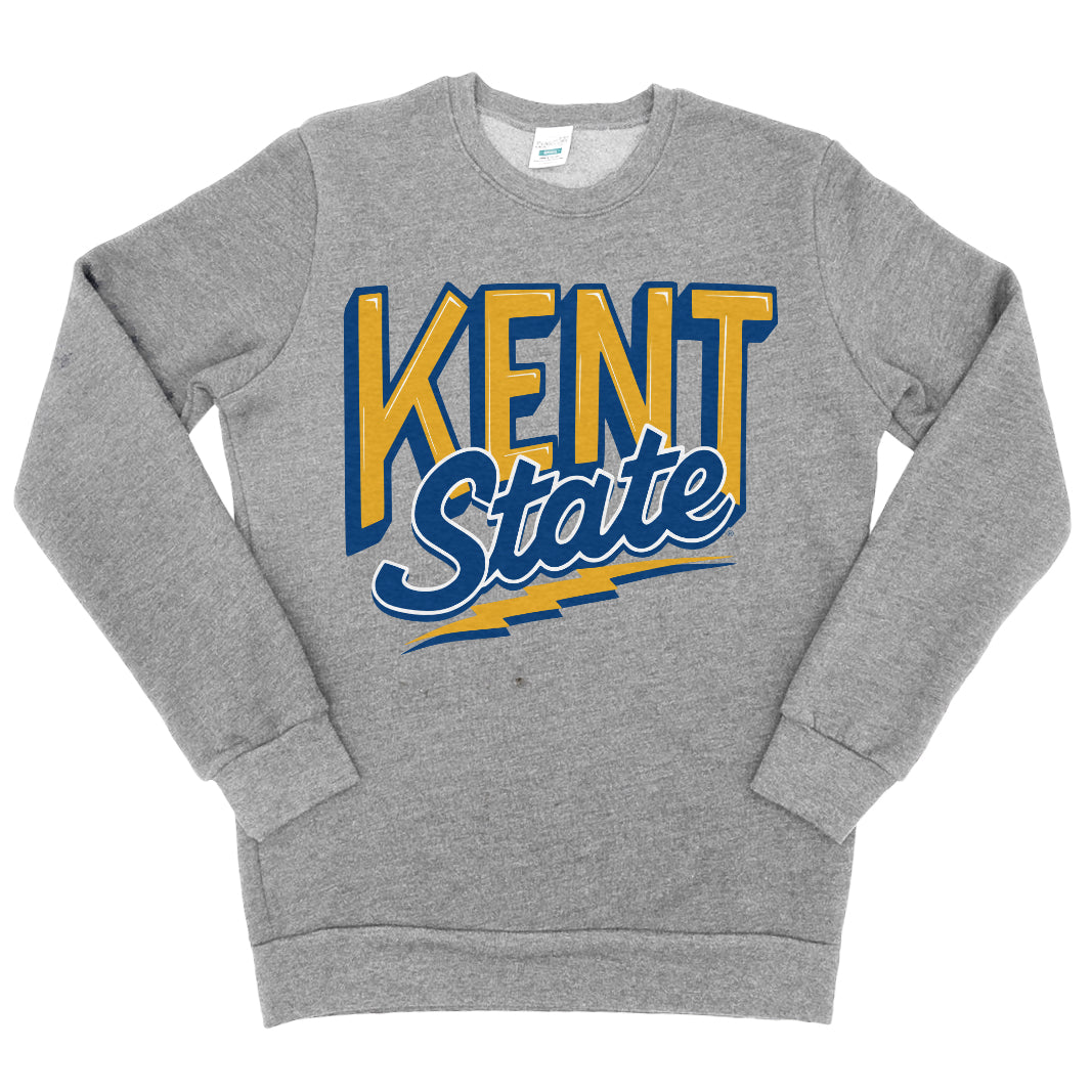 Kent State Retro Script Sweatshirt in Heather Gray by Youngstown Clothing Co.