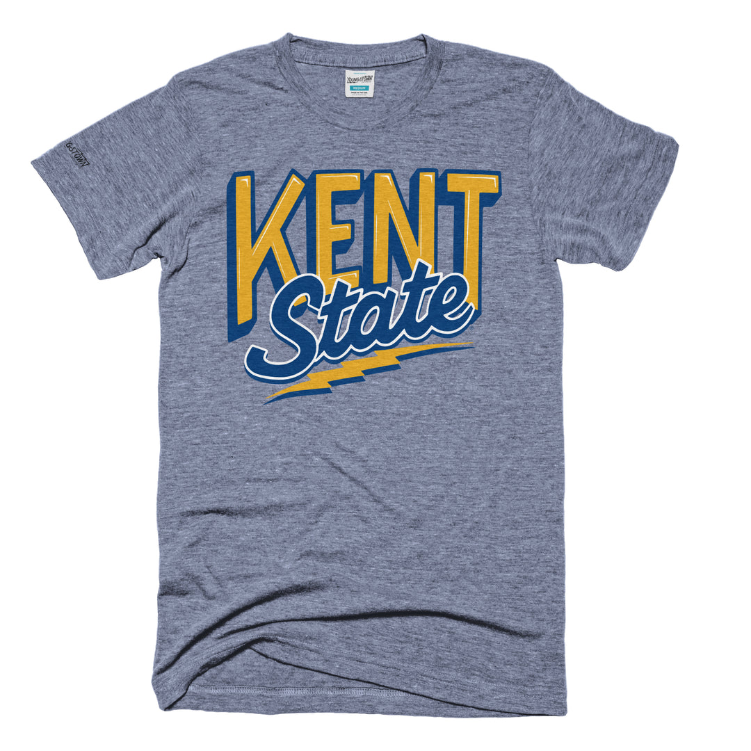 Kent State Retro Script tee in Heather Gray by Youngstown Clothing Co.
