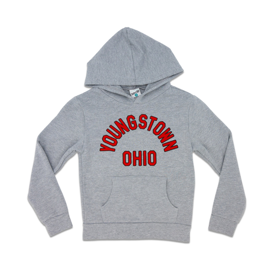 Kids Youngstown Ohio Hoodie kids tee in Heather Gray by Youngstown Clothing Co.