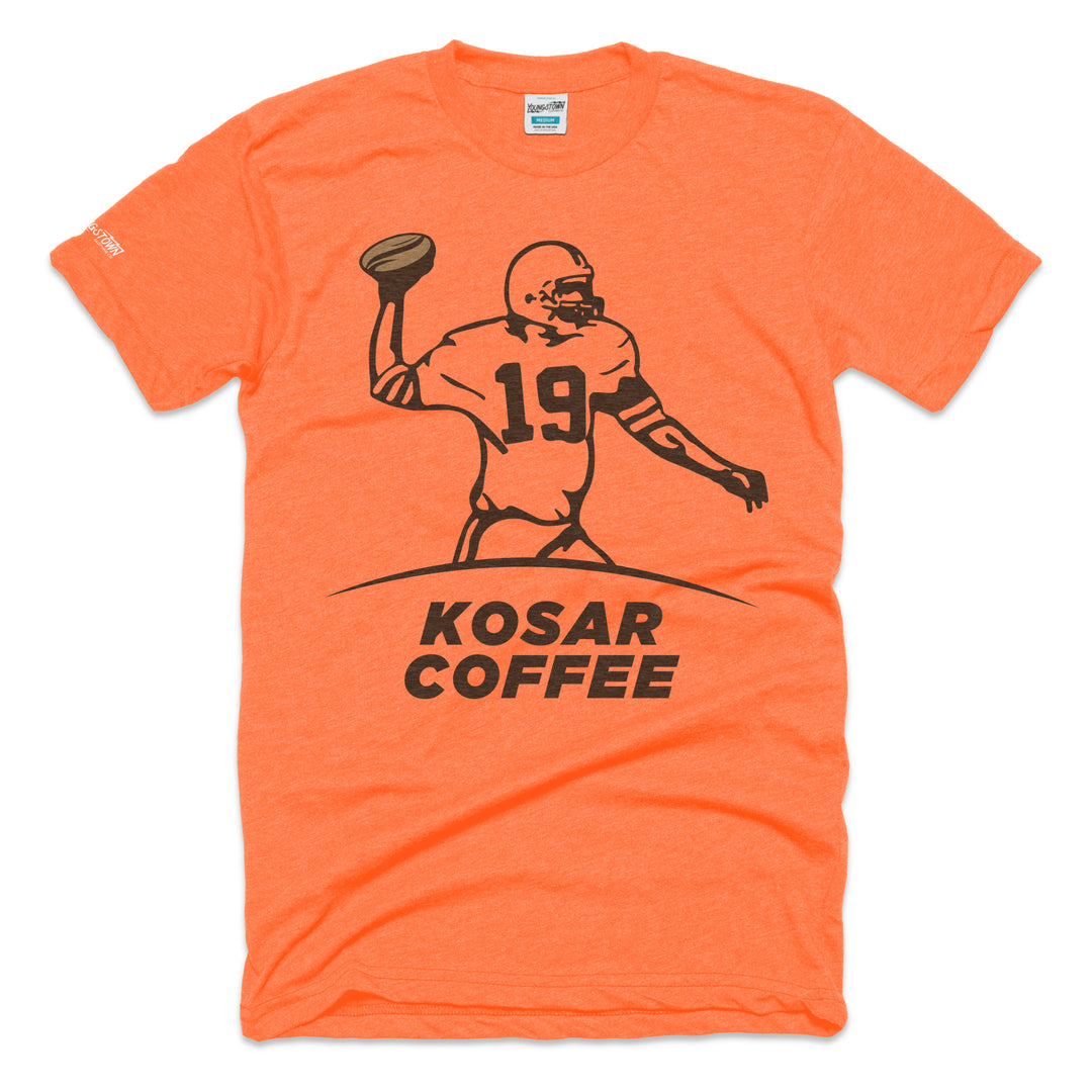 Kosar Coffee tee in Heather Orange by Youngstown Clothing Co.