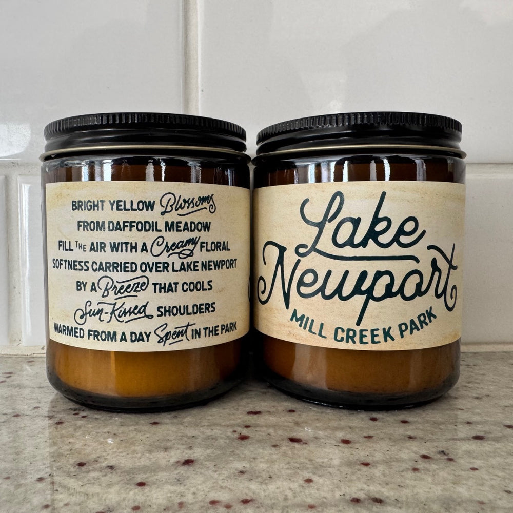 Mill Creek Park Lake Newport Candle, view 2 by Youngstown Clothing Co.