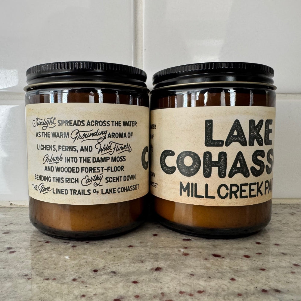 Mill Creek Park Lake Cohasset Candle, view 2 by Youngstown Clothing Co.