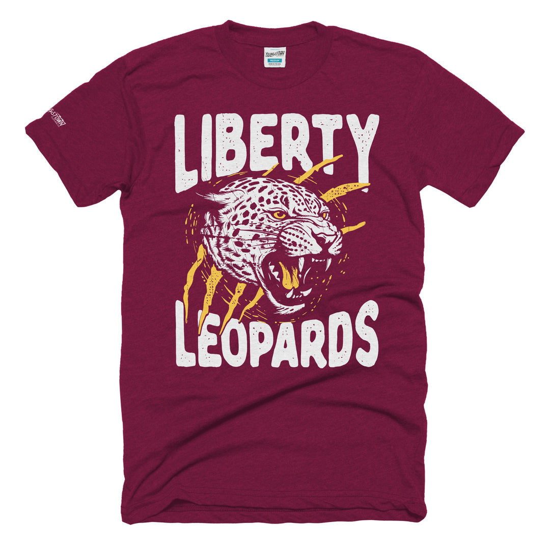 Liberty Leopards tee in Heather Maroon by Youngstown Clothing Co.