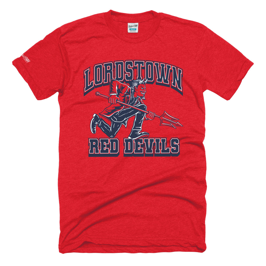 Lordstown Red Devils tee in Heather Red by Youngstown Clothing Co.