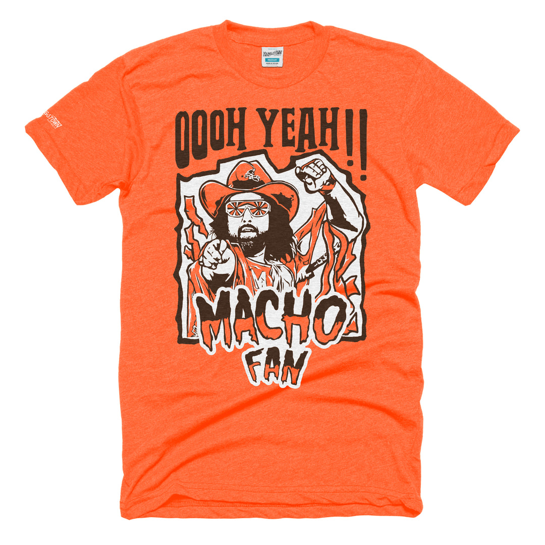 Macho Fan tee in Heather Orange by Youngstown Clothing Co.