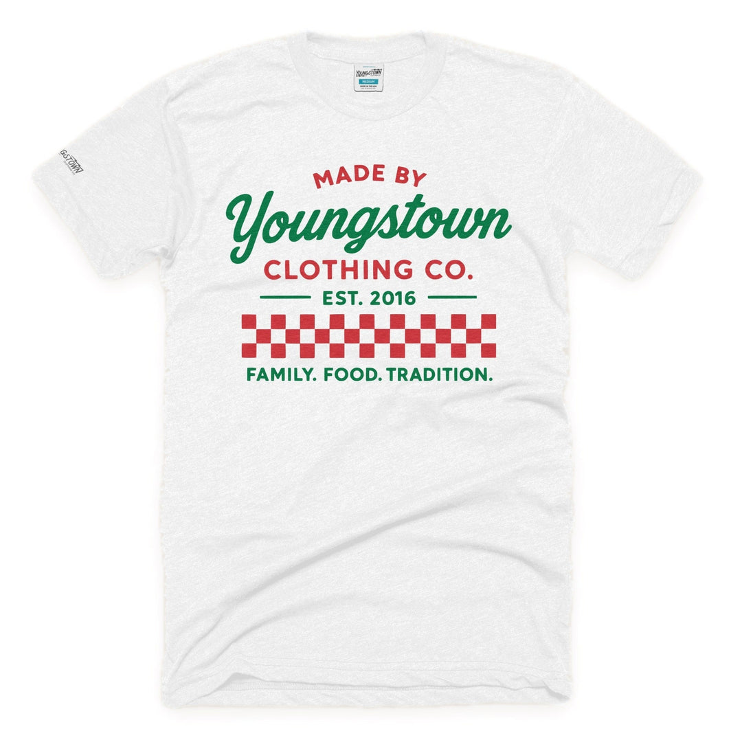 Made By YCC Logo Tee in White by Youngstown Clothing Co.
