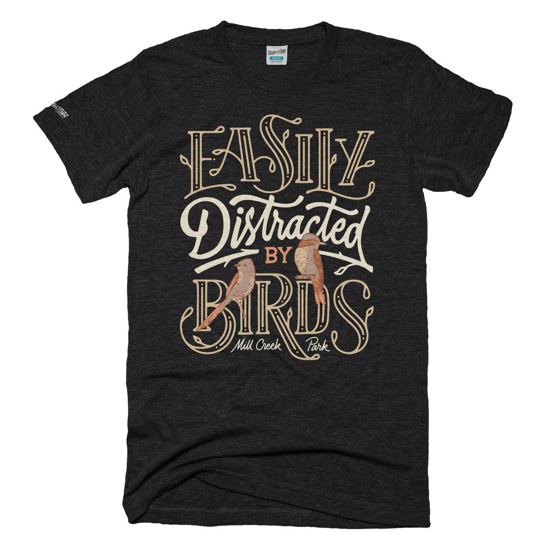 Mill Creek Park Distracted by Birds tee in Black by Youngstown Clothing Co.