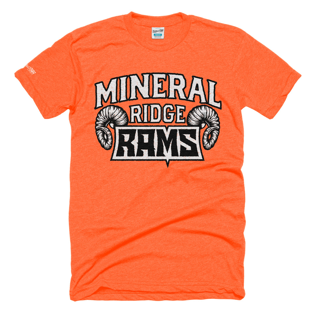 Mineral Ridge Rams tee in Heather Orange by Youngstown Clothing Co.