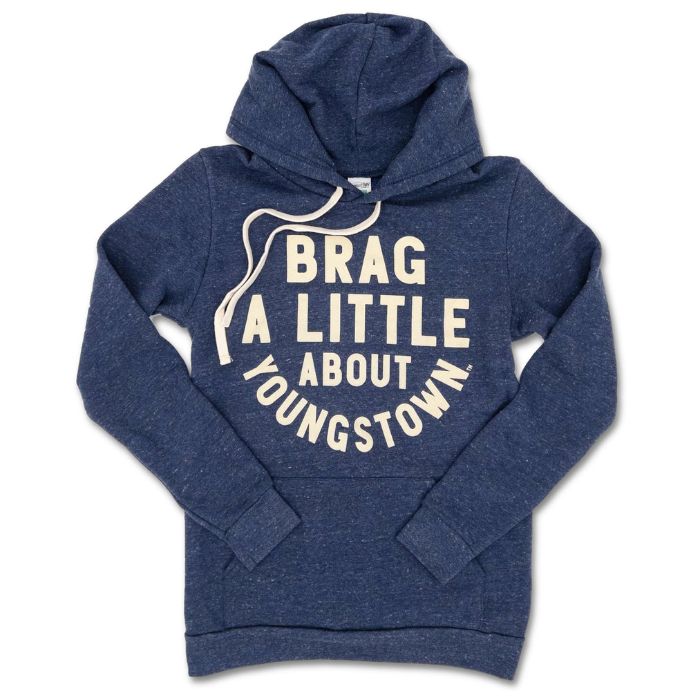 Brag A Little About Youngstown Hoodie in Heather Navy by Youngstown Clothing Co.