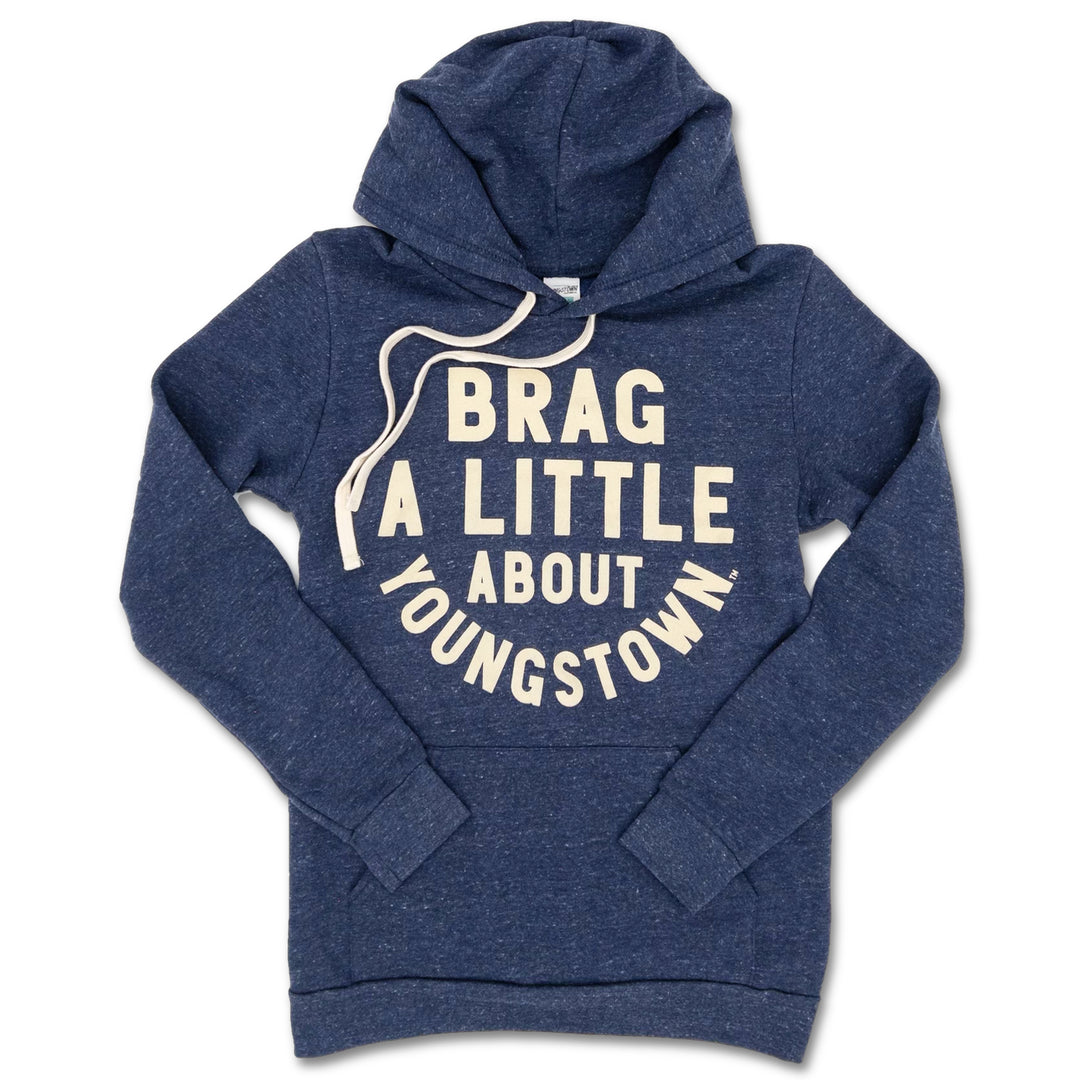 Brag A Little About Youngstown Hoodie in Heather Navy by Youngstown Clothing Co.