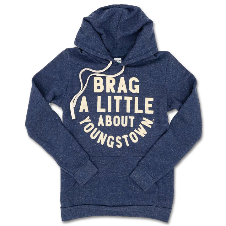 Brag A Little About Youngstown Hoodie in Heather Navy by Youngstown Clothing Co.