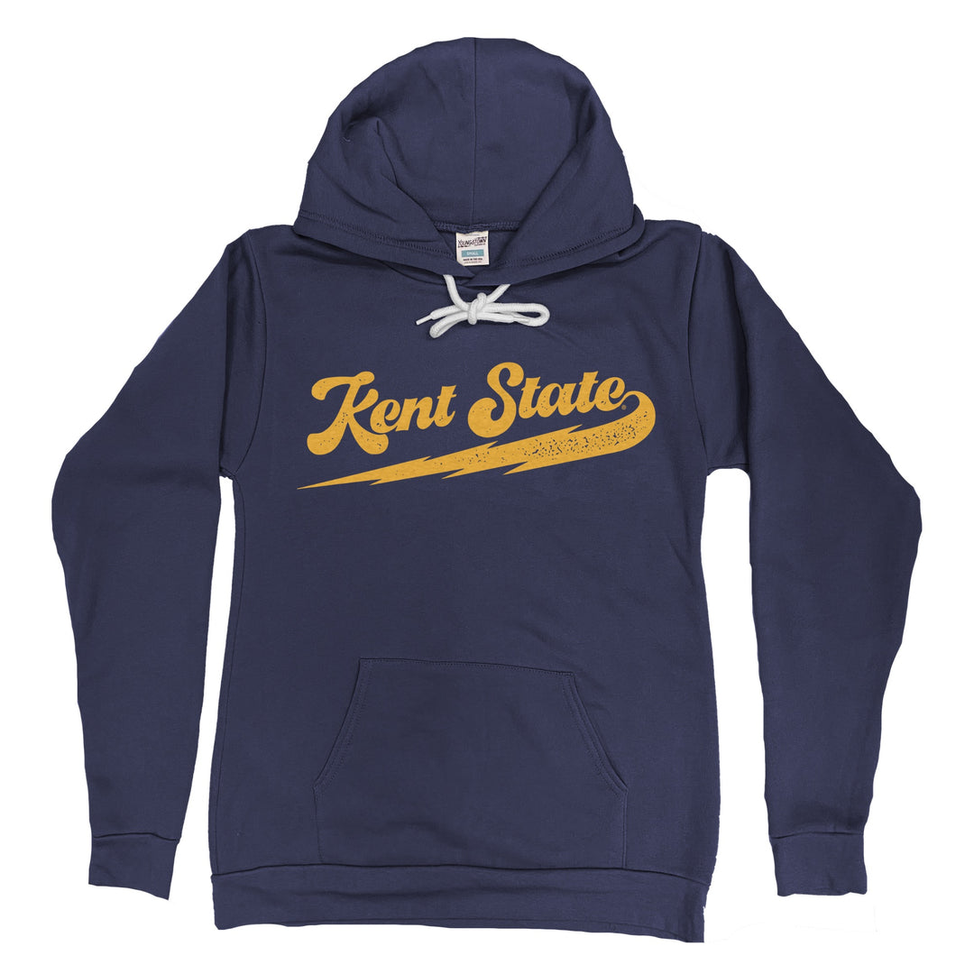 Kent State Bolt Script Hoodie in Navy by Youngstown Clothing Co.